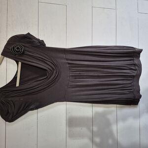 Gray Dress with Embellished Shoulder